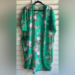 Live 4 Truth Vibrant Green and Pink Floral Blouse